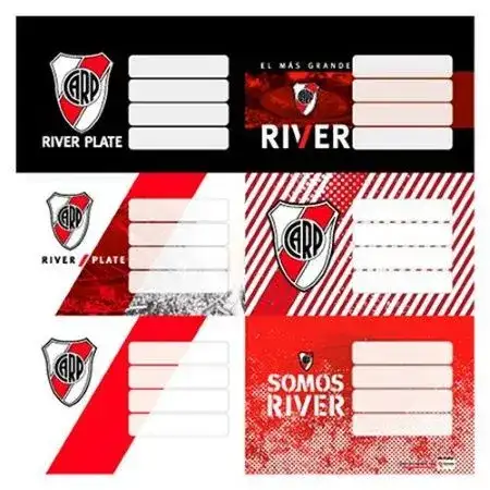 Etiquetas Mooving River Plate Escolares 12 Etiquetas